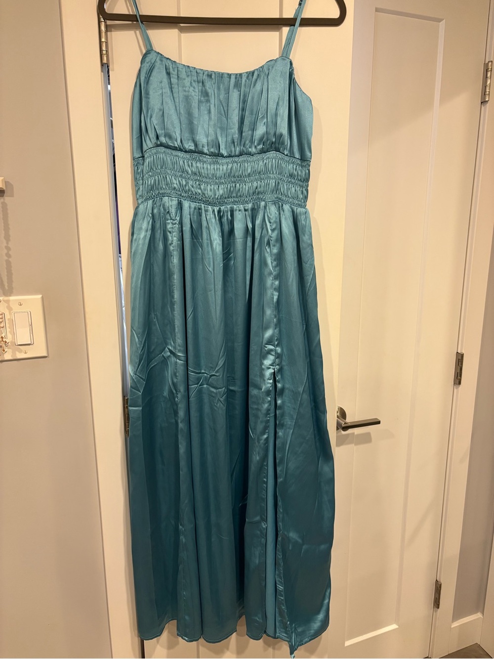 Abercrombie Teal satin dress